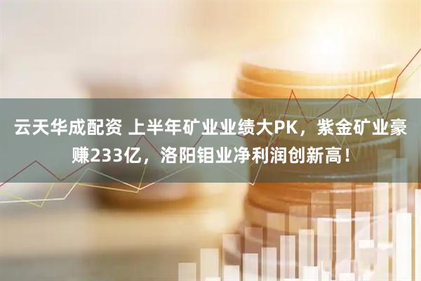 云天华成配资 上半年矿业业绩大PK，紫金矿业豪赚233亿，洛阳钼业净利润创新高！