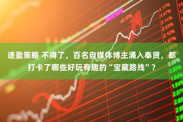 速盈策略 不得了，百名自媒体博主涌入奉贤，都打卡了哪些好玩有趣的“宝藏路线”？