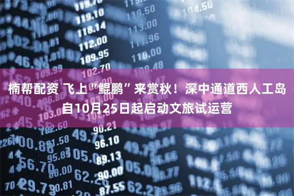 楠帮配资 飞上“鲲鹏”来赏秋!深中通道西人工岛自10月25日起启动文旅试运营